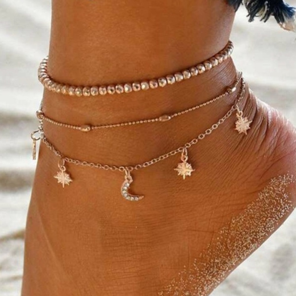 - Celestial Gold Triple Layer Anklet! NEW!